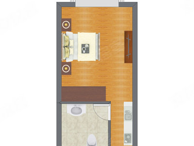 1室0厅 23.88平米