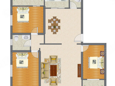 3室2厅 135.55平米