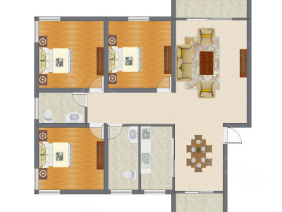 3室2厅 125.56平米