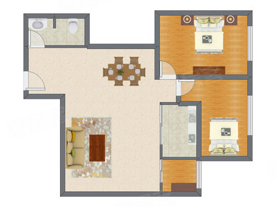 2室2厅 111.95平米户型图