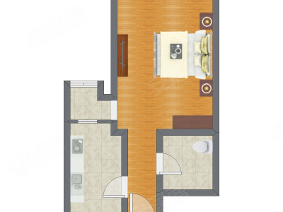 1室0厅 49.73平米户型图