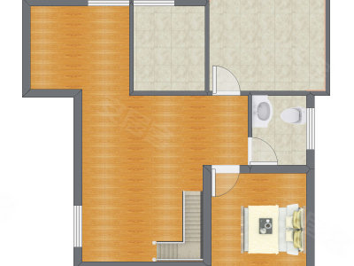 3室2厅 60.36平米