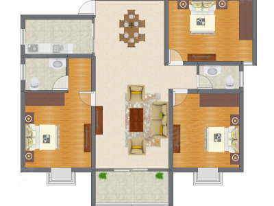 3室1厅 108.69平米