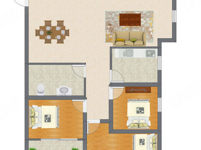 3室2厅 83.76平米