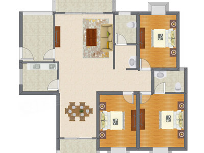 3室2厅 134.56平米