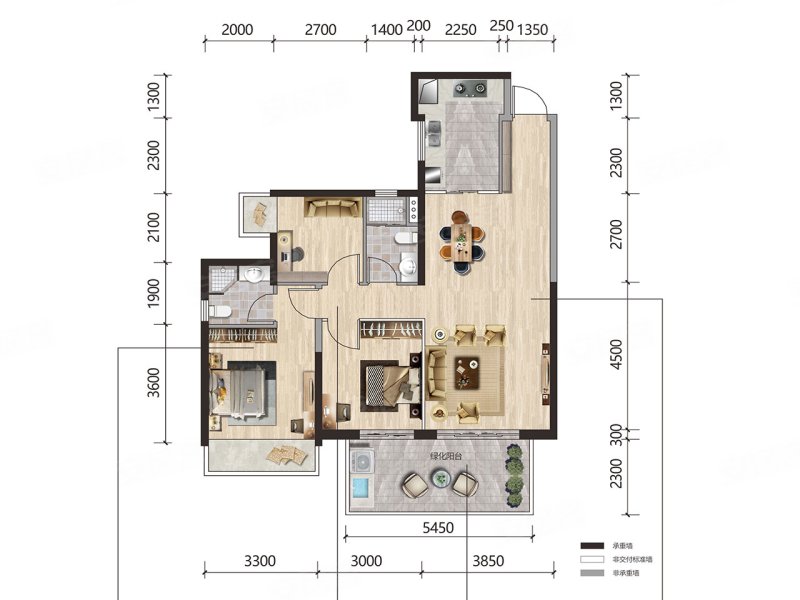 1万起准现房,江景好户型,凯旋1号上水湾(新房)二手房,140万,3室2厅,2