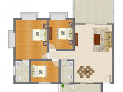 3室2厅 130.68平米