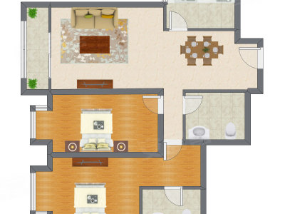 2室2厅 118.97平米户型图