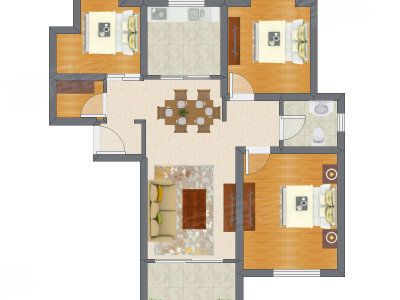 3室2厅 99.79平米