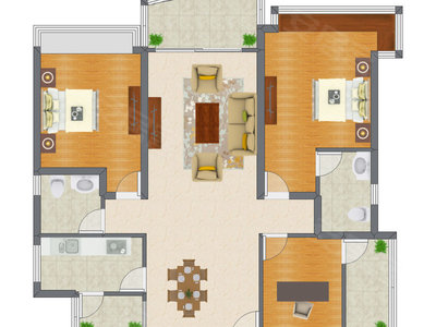 3室2厅 121.50平米