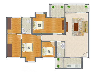 3室1厅 116.89平米
