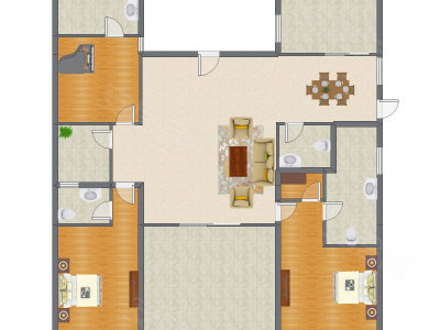 2室2厅 173.00平米