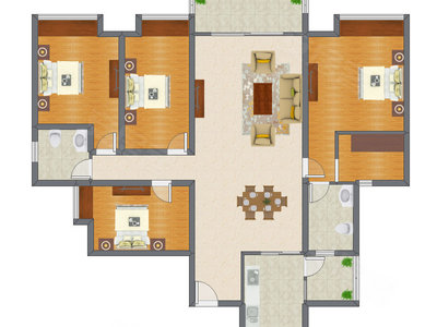4室2厅 164.21平米