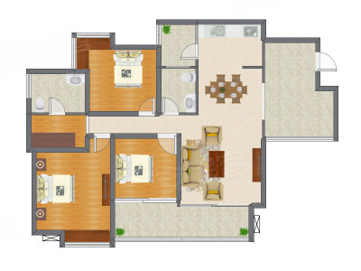3室2厅 111.27平米