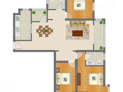 3室2厅 145.42平米