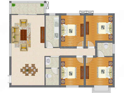 4室2厅 139.58平米