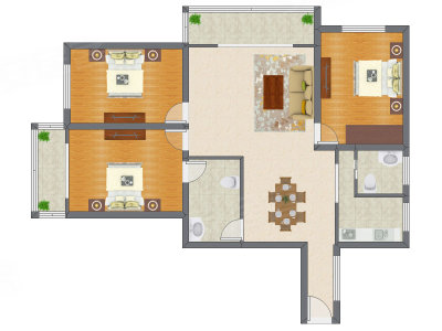 3室2厅 160.13平米