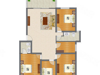 4室1厅 135.75平米户型图