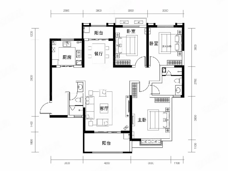 元熙樾府(新房)3室2厅140㎡178万二手房图片