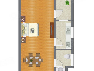 1室0厅 52.70平米户型图