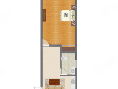 1室1厅 49.68平米