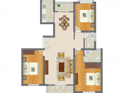 3室2厅 126.30平米