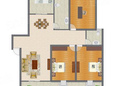 3室2厅 129.94平米