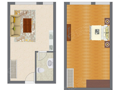 1室1厅 47.10平米