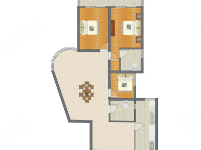 3室1厅 159.94平米户型图