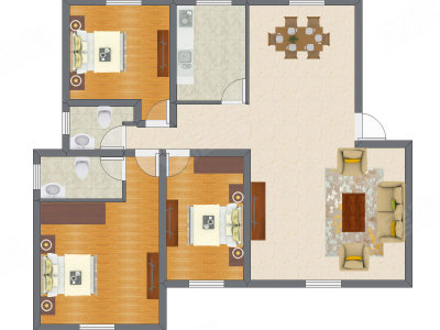 3室2厅 134.52平米