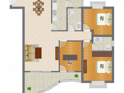 3室2厅 96.99平米