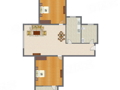 2室2厅 168.00平米户型图