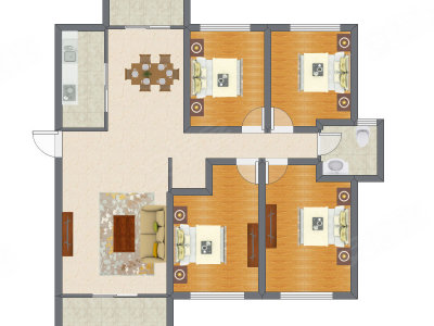 4室2厅 128.94平米