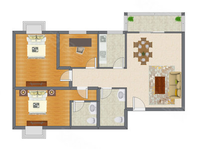 3室2厅 118.27平米户型图