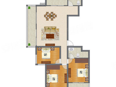 3室2厅 134.77平米户型图