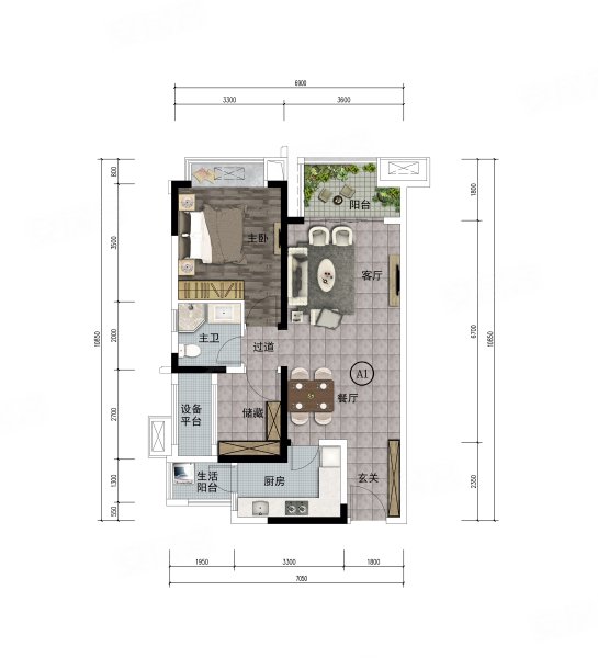 江口水镇2室2厅80㎡53万二手房图片