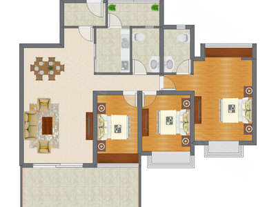 3室2厅 113.21平米