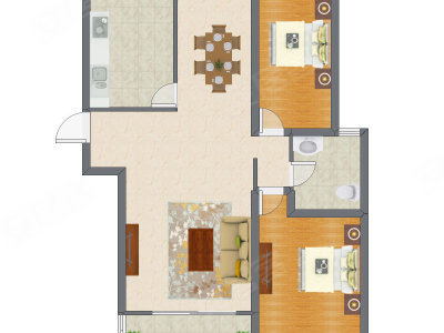 2室2厅 112.79平米户型图