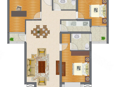 3室2厅 95.50平米户型图