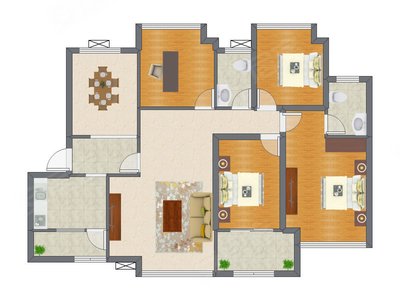 4室2厅 167.00平米