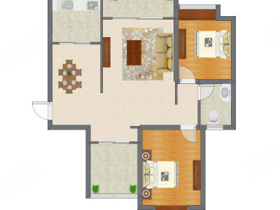 2室2厅 101.13平米