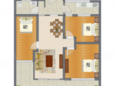 3室2厅 99.43平米户型图