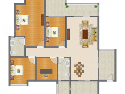 4室2厅 181.00平米户型图