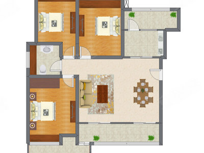 3室2厅 85.30平米户型图