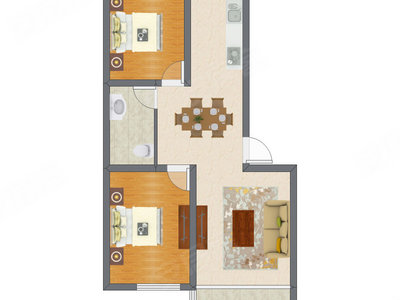 2室2厅 83.66平米