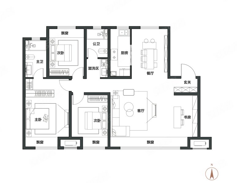 泽信云筑 大三居 飞机户型 河景房 可公积金贷款,泽信云筑(新房)二手