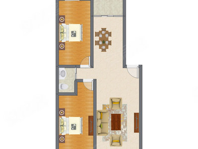 2室2厅 101.10平米户型图