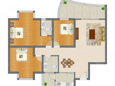 3室2厅 118.83平米