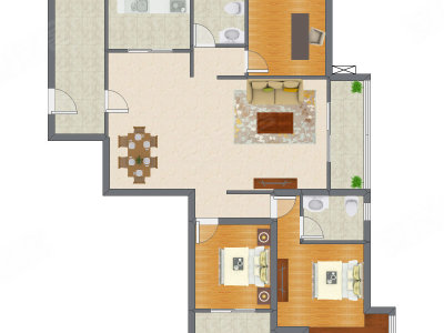 3室2厅 128.95平米