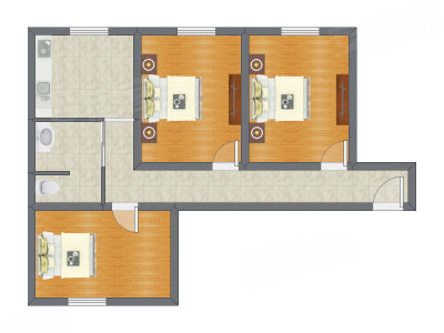 3室1厅 88.00平米